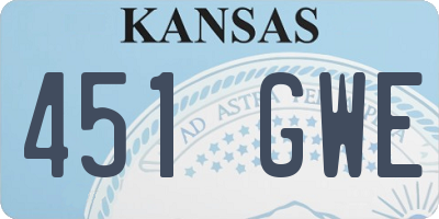 KS license plate 451GWE