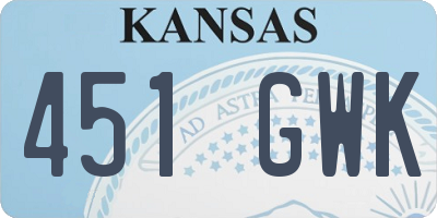 KS license plate 451GWK