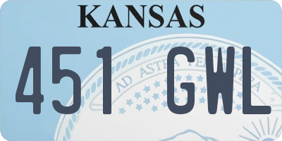 KS license plate 451GWL