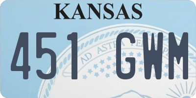 KS license plate 451GWM