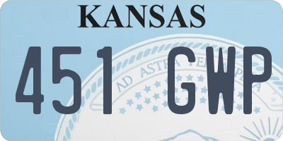 KS license plate 451GWP