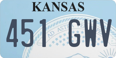 KS license plate 451GWV
