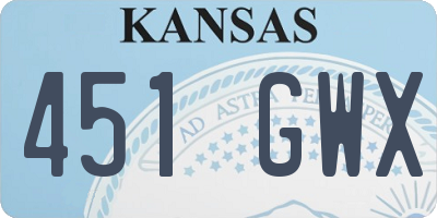 KS license plate 451GWX