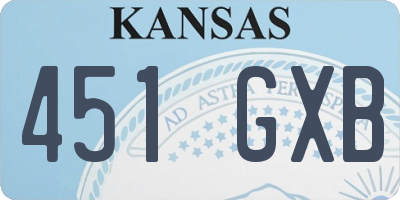 KS license plate 451GXB