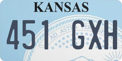 KS license plate 451GXH