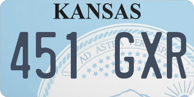 KS license plate 451GXR
