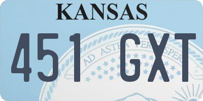 KS license plate 451GXT
