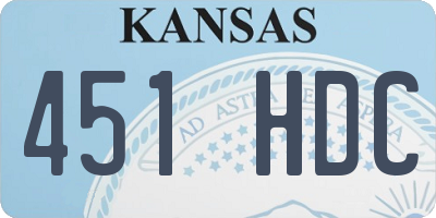 KS license plate 451HDC