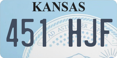 KS license plate 451HJF