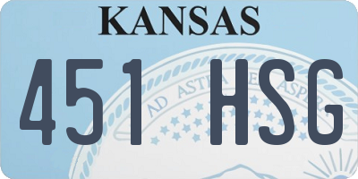 KS license plate 451HSG