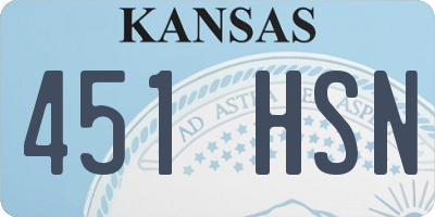 KS license plate 451HSN