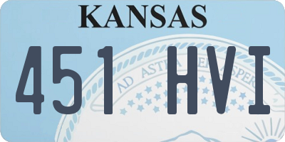 KS license plate 451HVI