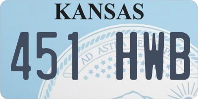 KS license plate 451HWB