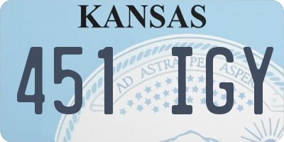 KS license plate 451IGY