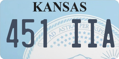 KS license plate 451IIA