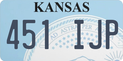 KS license plate 451IJP