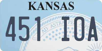 KS license plate 451IOA