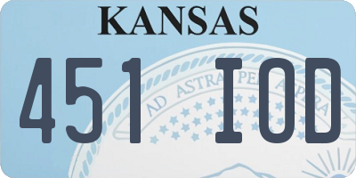 KS license plate 451IOD