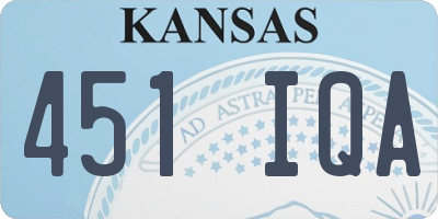 KS license plate 451IQA