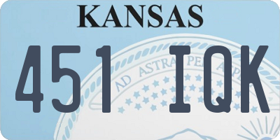 KS license plate 451IQK