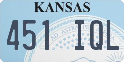 KS license plate 451IQL
