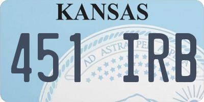 KS license plate 451IRB