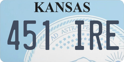 KS license plate 451IRE