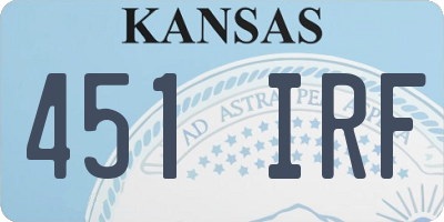KS license plate 451IRF
