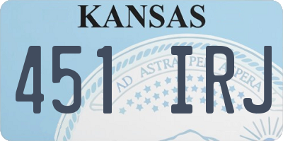 KS license plate 451IRJ