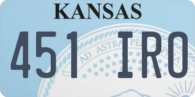 KS license plate 451IRO