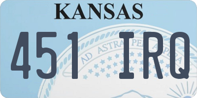KS license plate 451IRQ