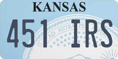 KS license plate 451IRS