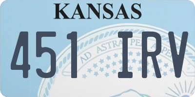 KS license plate 451IRV