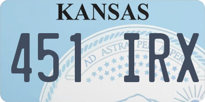 KS license plate 451IRX