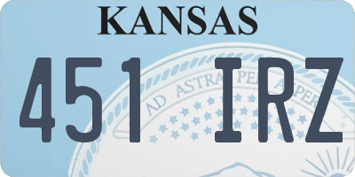 KS license plate 451IRZ