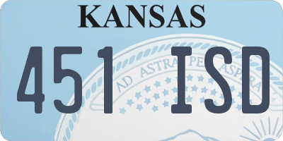 KS license plate 451ISD