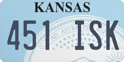 KS license plate 451ISK