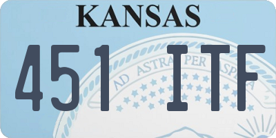 KS license plate 451ITF