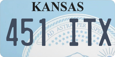 KS license plate 451ITX