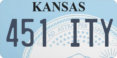 KS license plate 451ITY