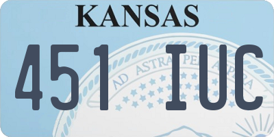 KS license plate 451IUC