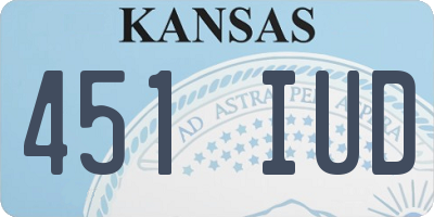 KS license plate 451IUD