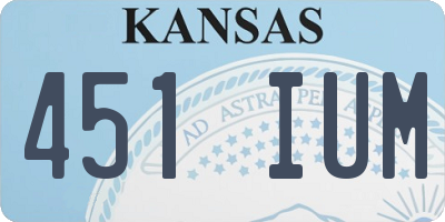 KS license plate 451IUM