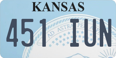 KS license plate 451IUN