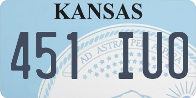 KS license plate 451IUO