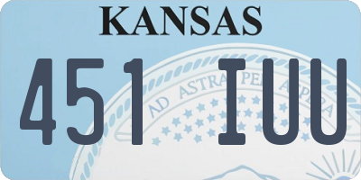 KS license plate 451IUU