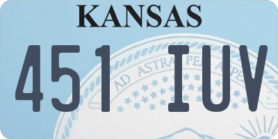 KS license plate 451IUV