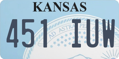 KS license plate 451IUW