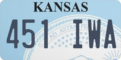 KS license plate 451IWA
