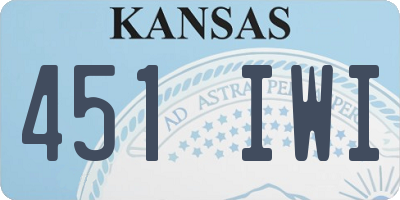 KS license plate 451IWI